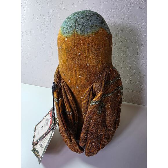 NEW John Derian Woodland Owl Sparkling Beaded Target 13"x 8" Plush Pillow NWT - Picture 4 of 10